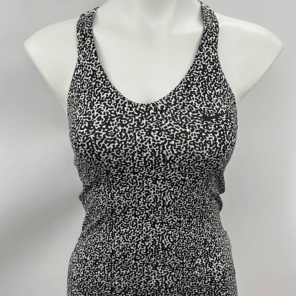 Nike racerback tank with shelf bra black and white